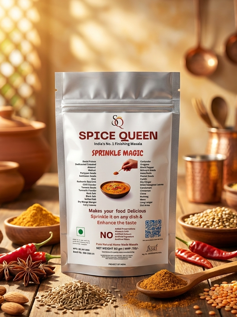 Sprinkle Magic | Homemade Blended Masala with 30+ Ingredients for Instant Flavor Boost | No preservatives | All-Purpose Indian Spice Mix