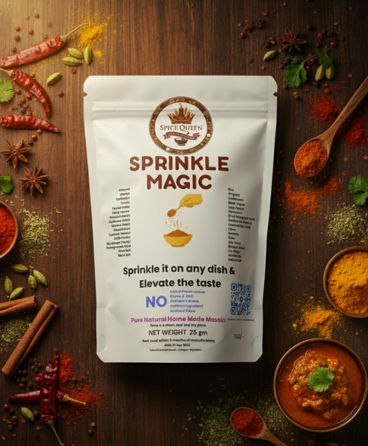 Sprinkle Magic – Homemade Blended Masala with 36 Ingredients for Instant Flavor Boost | All-Purpose Indian Spice Mix | Pack of 5 | 25 gm each pack